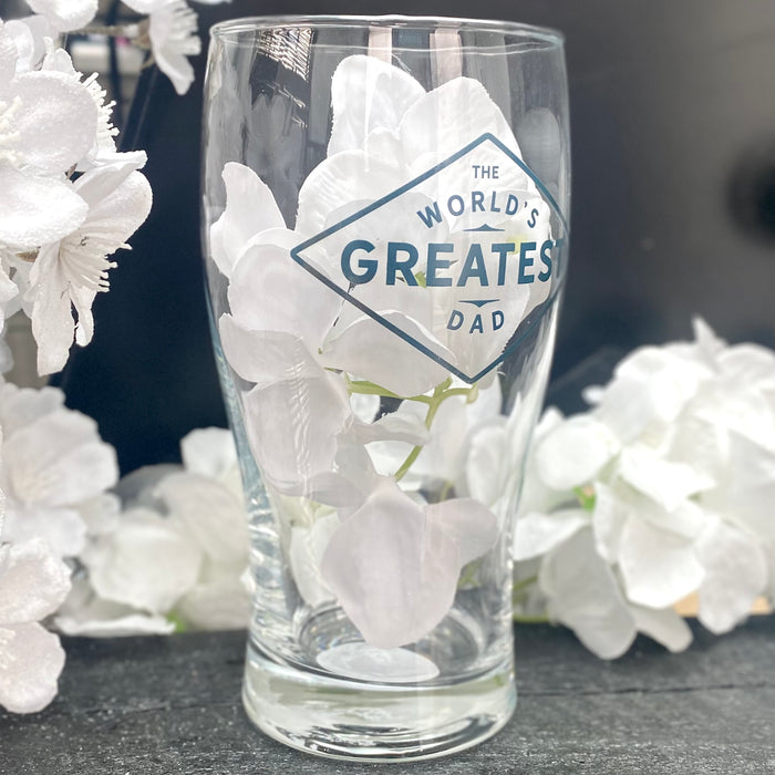 "World's Greatest Dad" Beer Glass & Coaster Set