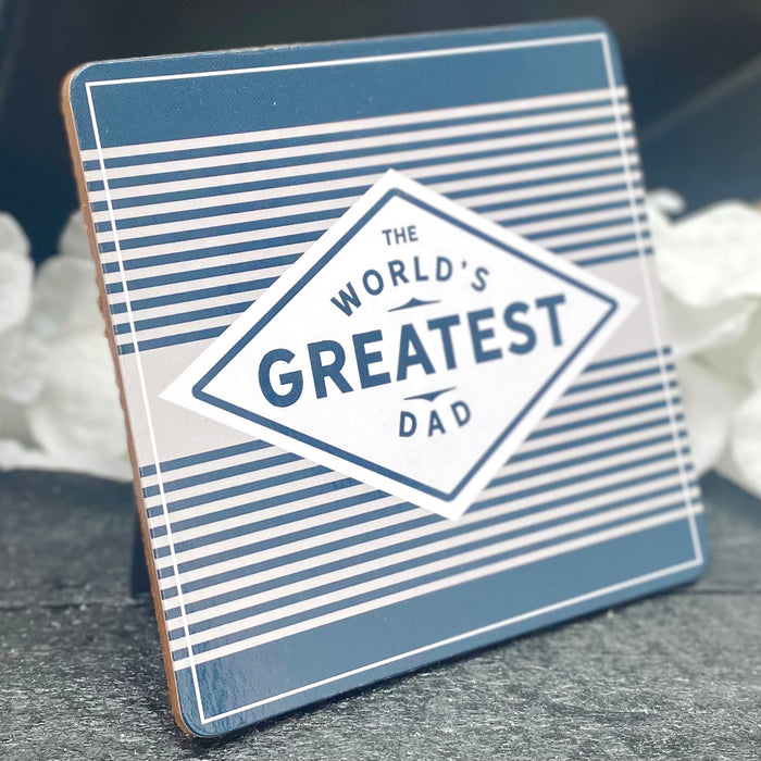 "World's Greatest Dad" Beer Glass & Coaster Set