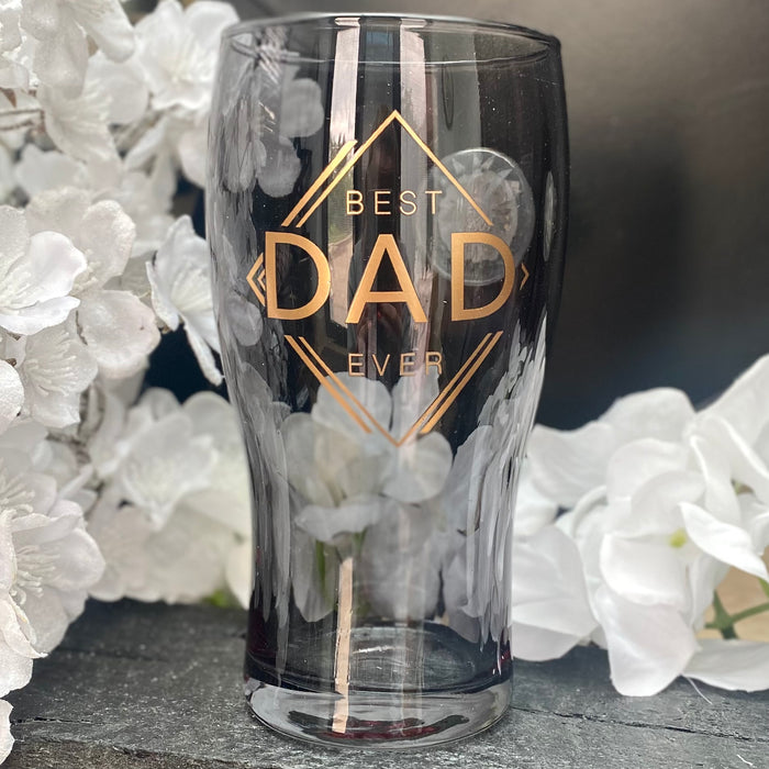 "Best Dad Ever" Beer Glass & Bottle Opener Set