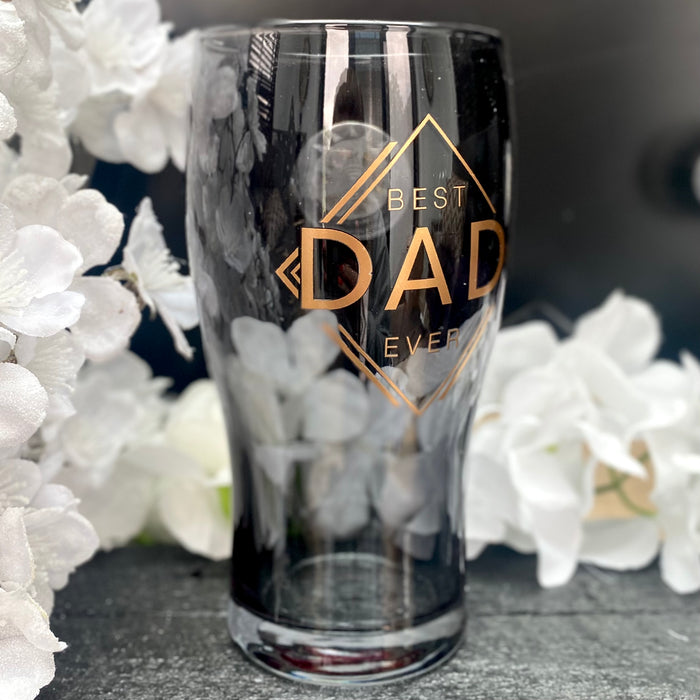 "Best Dad Ever" Beer Glass & Bottle Opener Set