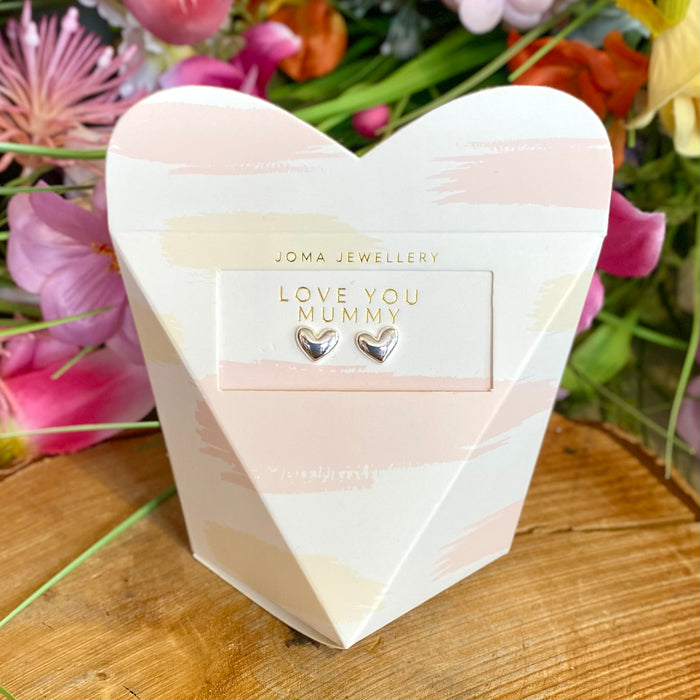 "Love You Mummy" Heart Gift Box Earrings by Joma Jewellery