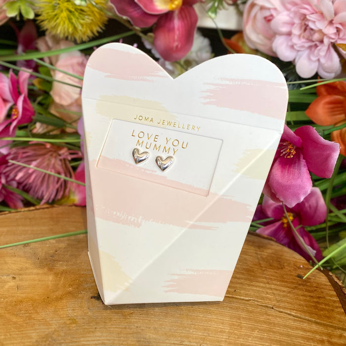 "Love You Mummy" Heart Gift Box Earrings by Joma Jewellery