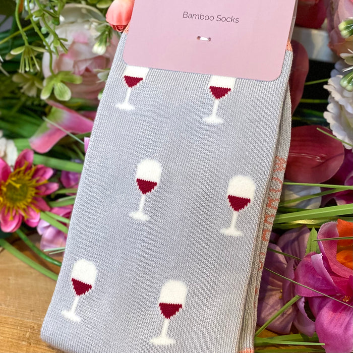 Miss Sparrow Bamboo Socks - Wine Glass