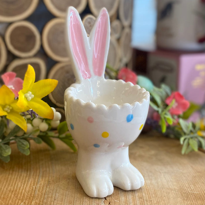 Ceramic Egg Cup with Pink Ears