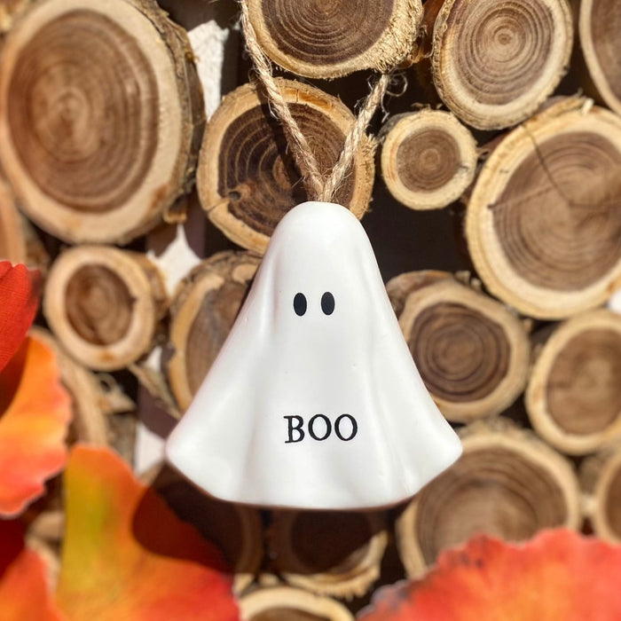 "Boo" Ceramic Hanging Ghost