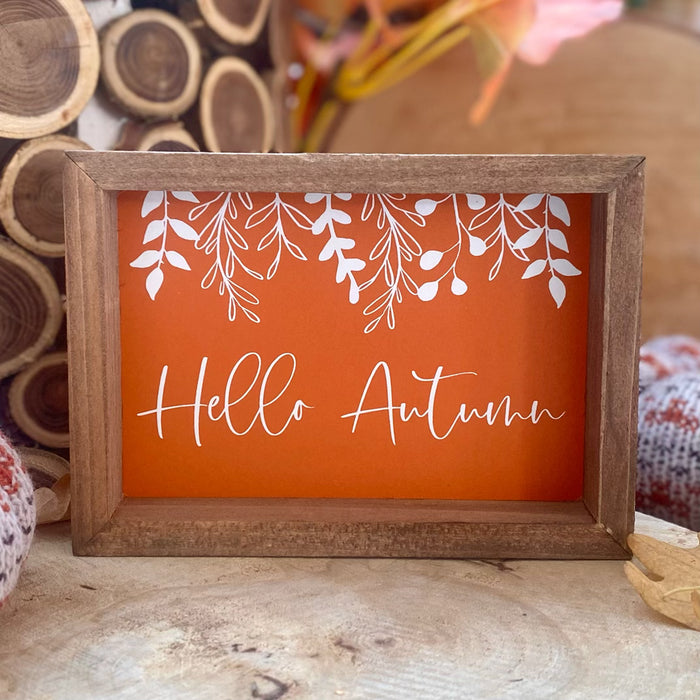 "Hello Autumn" Wooden Sign