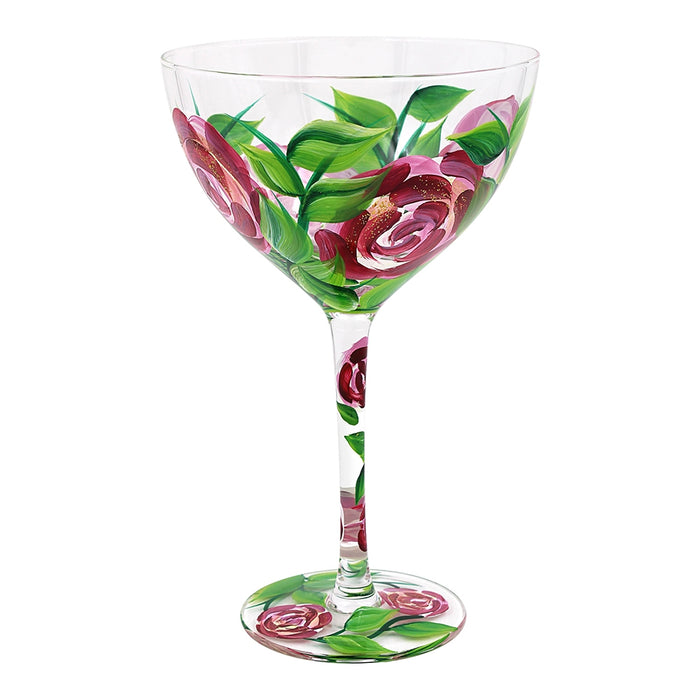 Handpainted Cocktail Glass by Lynsey Johnstone - Roses