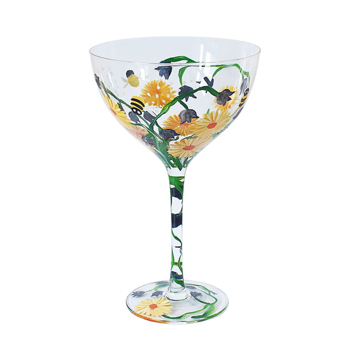 Handpainted Cocktail Glass by Lynsey Johnstone - Bluebells & Bees