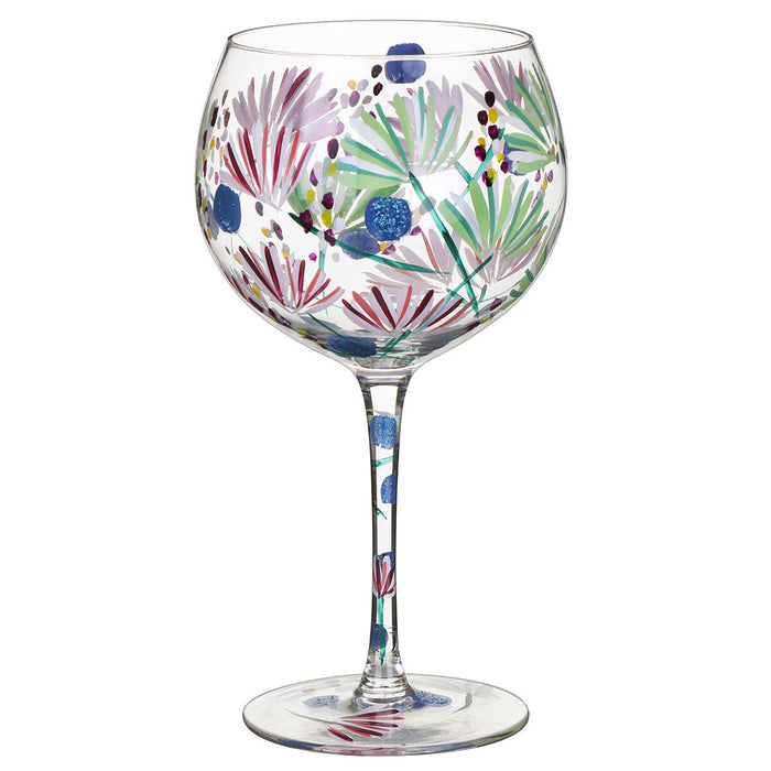 Handpainted Gin Glass by Lynsey Johnstone - Meadow Thistles