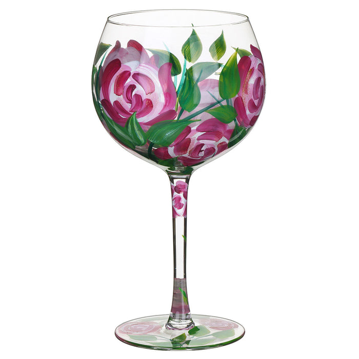 Handpainted Gin Glass by Lynsey Johnstone - Roses