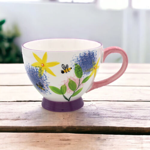 Handpainted Fine China Mug by Lynsey Johnstone - Alliums & Bees