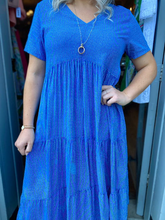 The Libby Dress - Blue Stripe