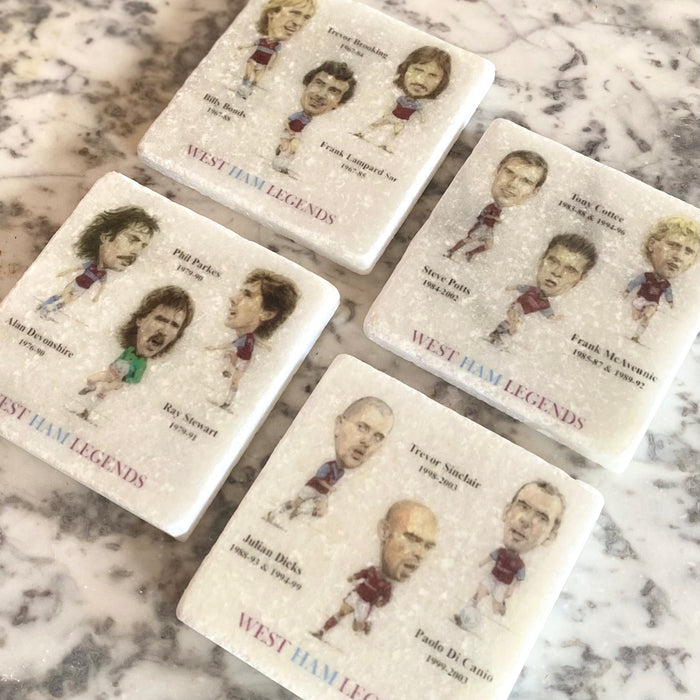 West Ham Legends - Marble Coaster Set