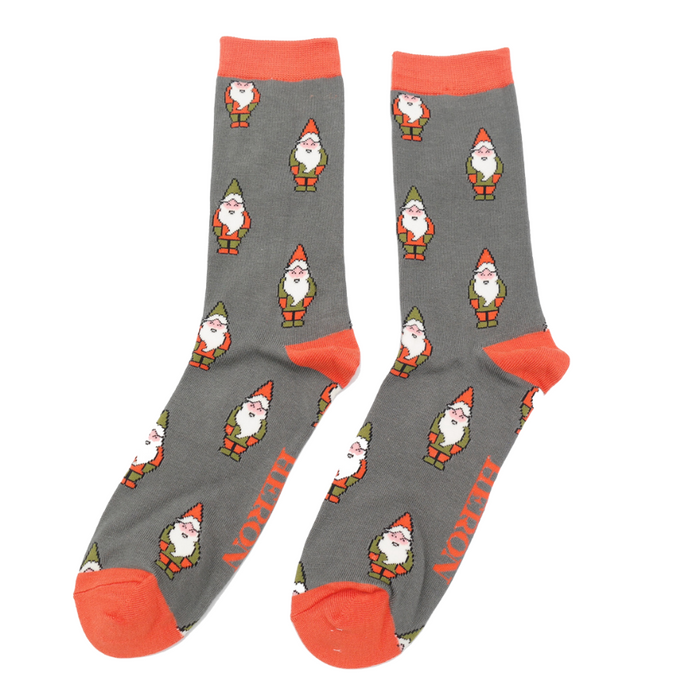 Mr Heron Bamboo Socks - Grey Gnomes