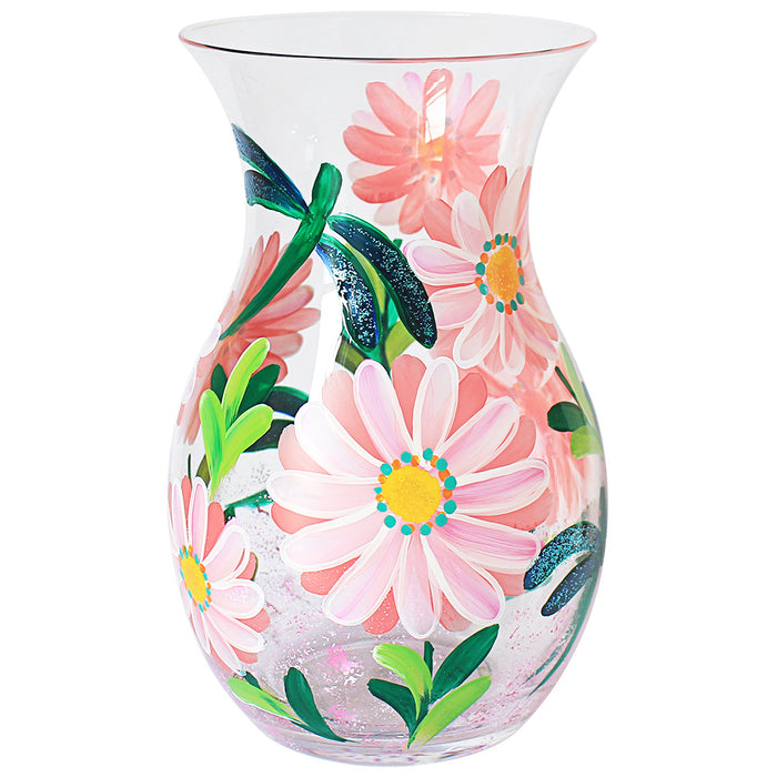 Handpainted Vase by Lynsey Johnstone - Daises & Dragonflies