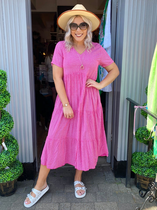 The Libby Dress - Pink Stripe
