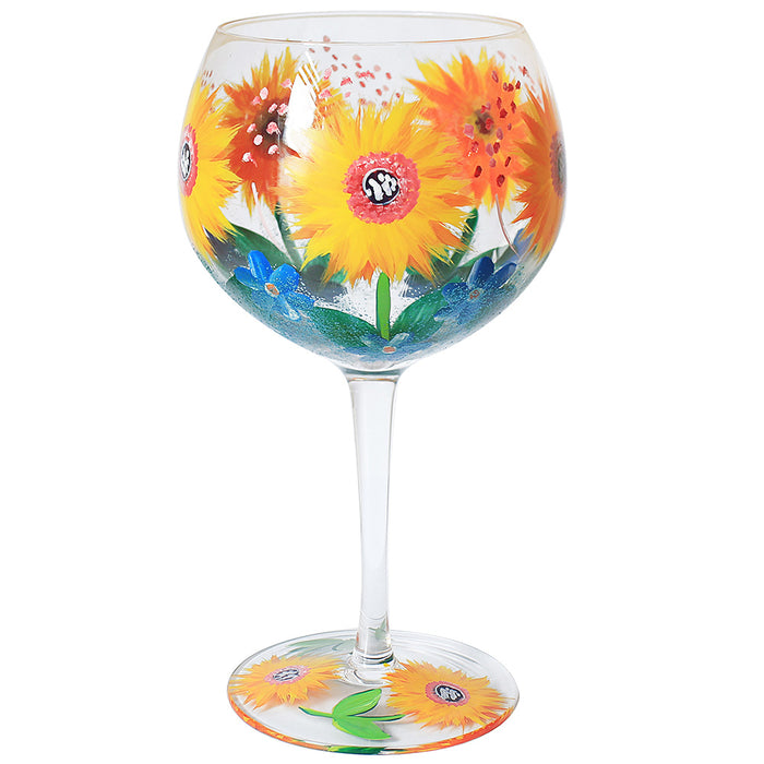 Handpainted Gin Glass by Lynsey Johnstone - Sunflower