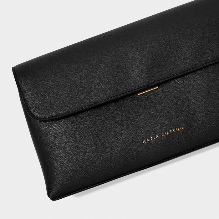 Black Demi Clutch Bag by Katie Loxton