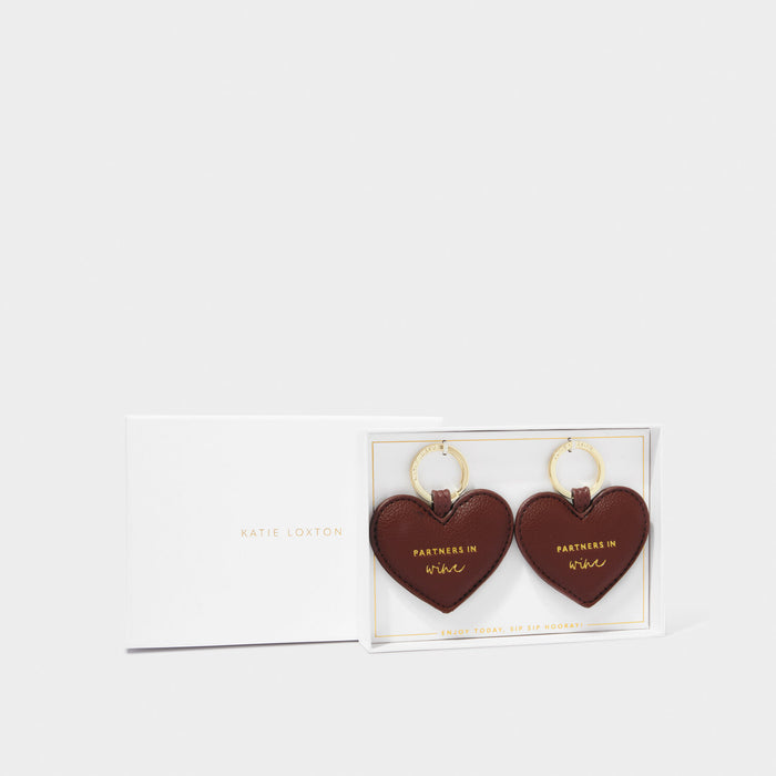 "Partners in Wine" Beautifully Boxed Keyring Set by Katie Loxton