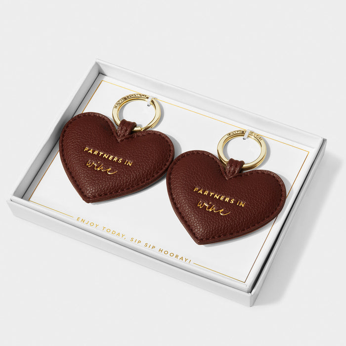"Partners in Wine" Beautifully Boxed Keyring Set by Katie Loxton