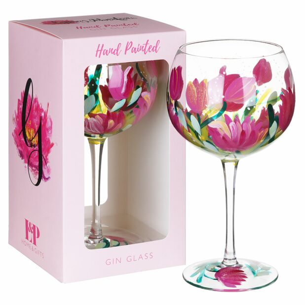 Handpainted Gin Glass by Lynsey Johnstone Tulips — Lovely Libby's