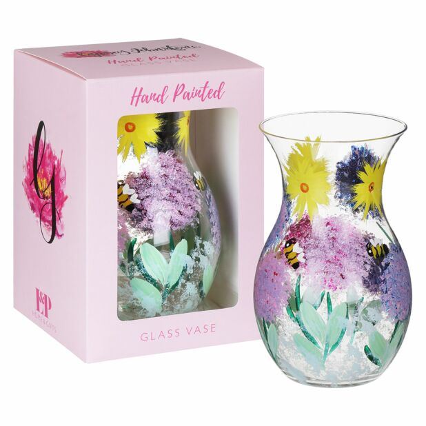 Handpainted Vase by Lynsey Johnstone - Alliums & Bees