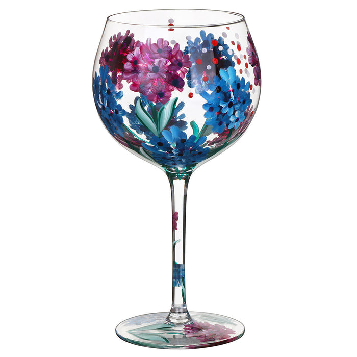 Handpainted Gin Glass by Lynsey Johnstone - Hydrangeas