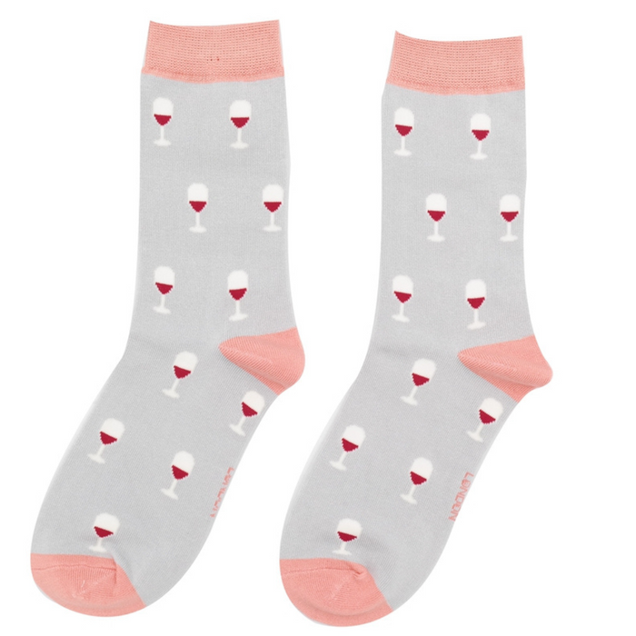 Miss Sparrow Bamboo Socks - Wine Glass