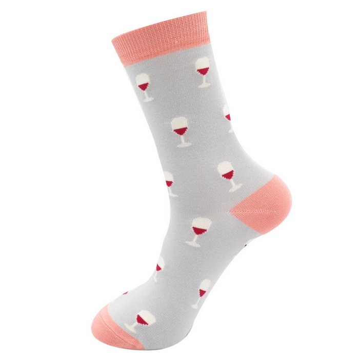 Miss Sparrow Bamboo Socks - Wine Glass