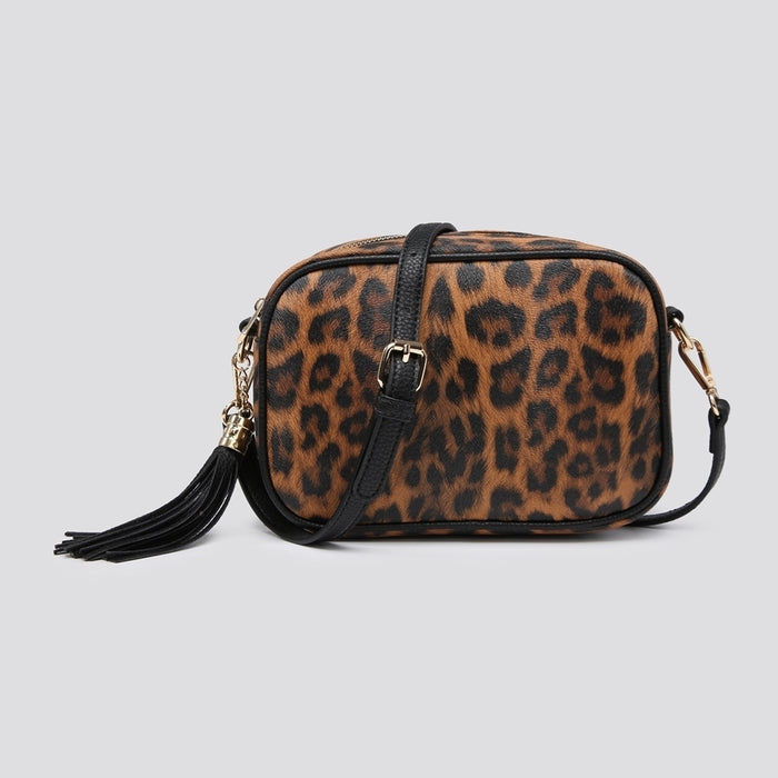 Luxury Cross Body Bag - Small Brown Leopard