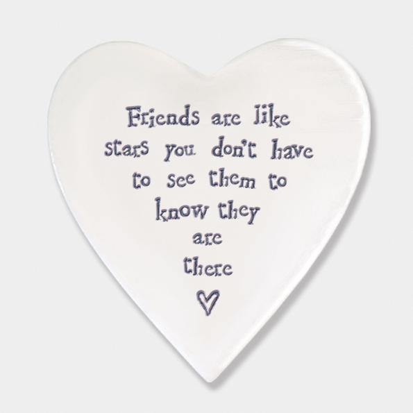 East of India - "Friends Are Like Stars" Porcelain Coaster - The Olive Branch & Lovely Libby's