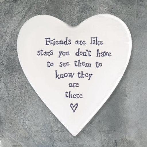 East of India - "Friends Are Like Stars" Porcelain Coaster - The Olive Branch & Lovely Libby's