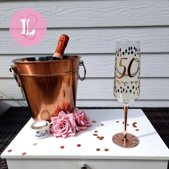 Luxe Birthday Champagne Flute - 50 Wooo
