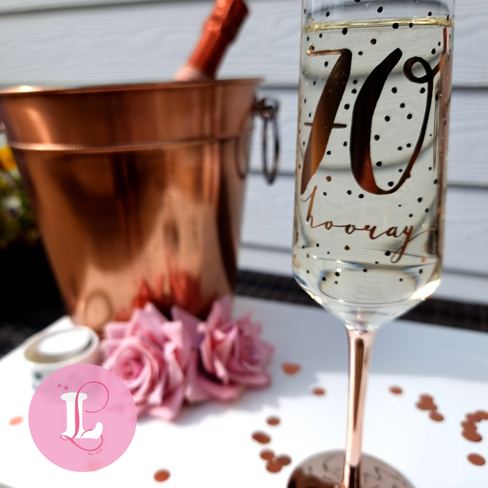 Luxe Birthday Champagne Flute - 70. Hooray