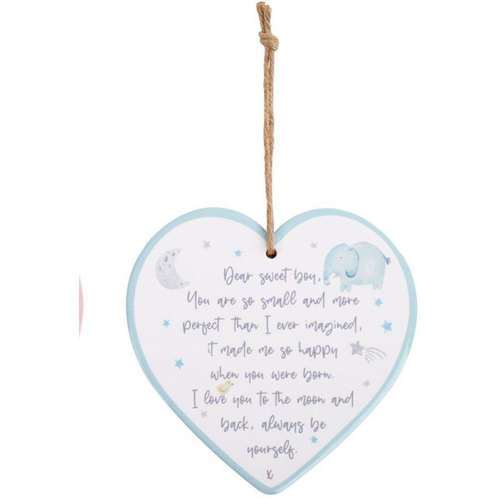 Ceramic Baby Heart Hanger - Boy - The Olive Branch & Lovely Libby's
