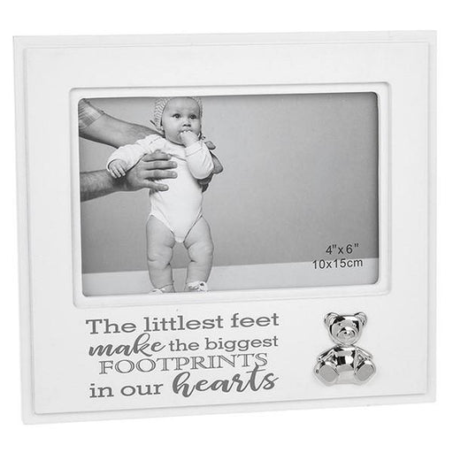 4 x 6 White Wood Baby Photo Frame - The Olive Branch & Lovely Libby's