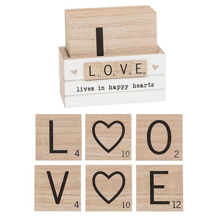 Scrabble Coasters Set Of 6 - Love - The Olive Branch & Lovely Libby's