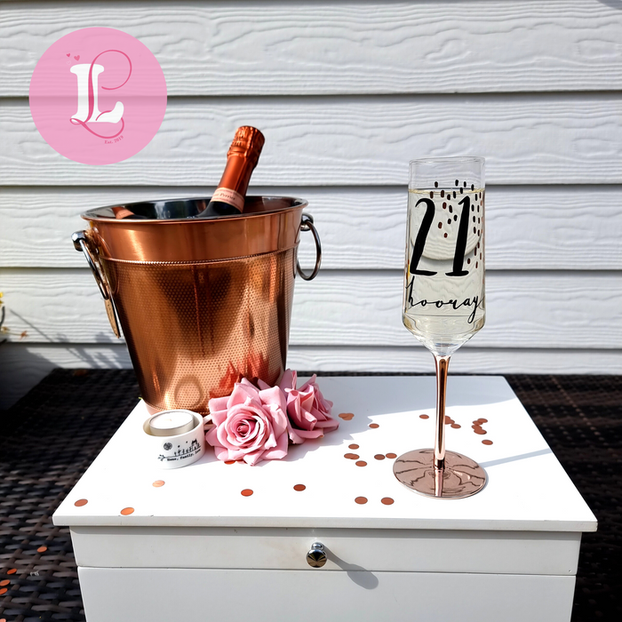 Luxe Birthday Champagne Flute - 21.  Hooray