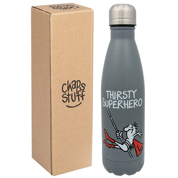 "Thirsty Superhero" Stainless Steel Water Bottle by Chaps Stuff