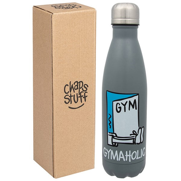 "Gymaholic" Stainless Steel Water Bottle by Chaps Stuff