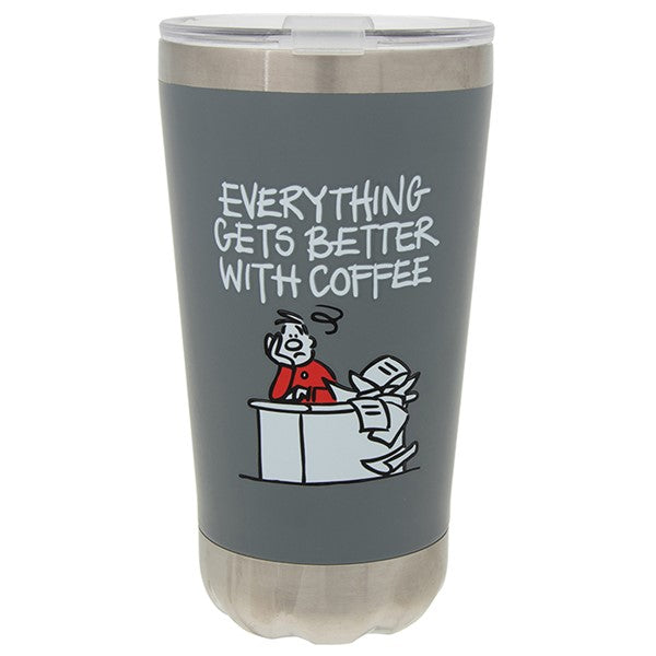 "Everything Gets Better With Coffee" Stainless Steel Travel Mug by Chaps Stuff