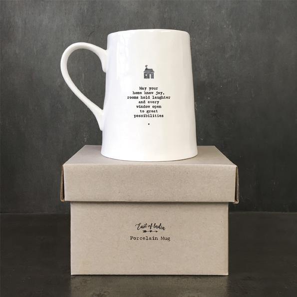 East of India - "May Your Home” Porcelain Mug - The Olive Branch & Lovely Libby's