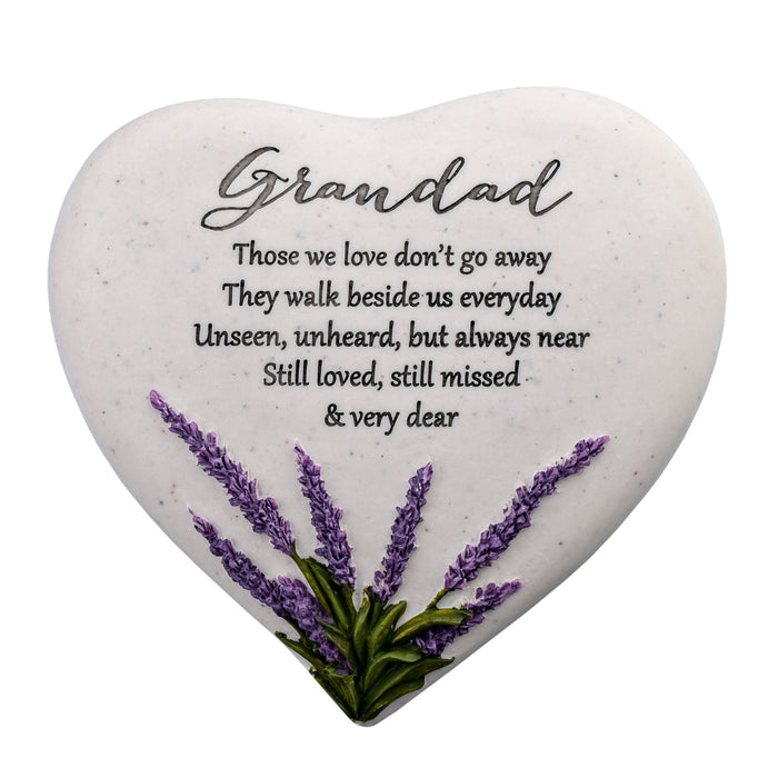 Thoughts Of You - Grandad Heart Stone Memorial - Light Your Way