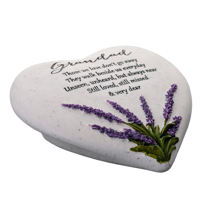 Thoughts Of You - Grandad Heart Stone Memorial - Light Your Way