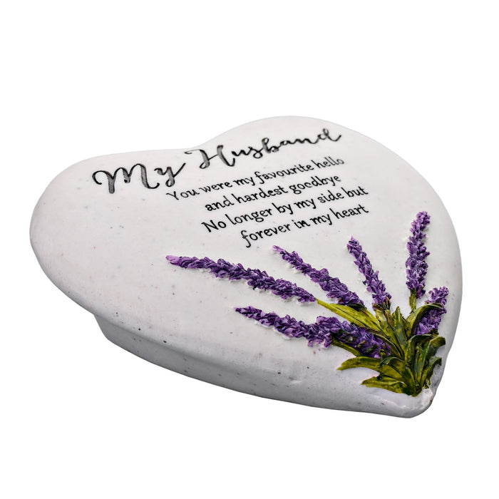 Thoughts Of You - Husband Heart Stone Memorial - Light Your Way