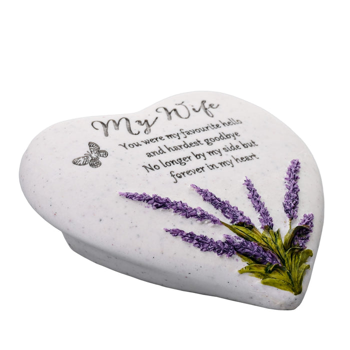 Thoughts Of You - My Wife Heart Stone Memorial - Light Your Way