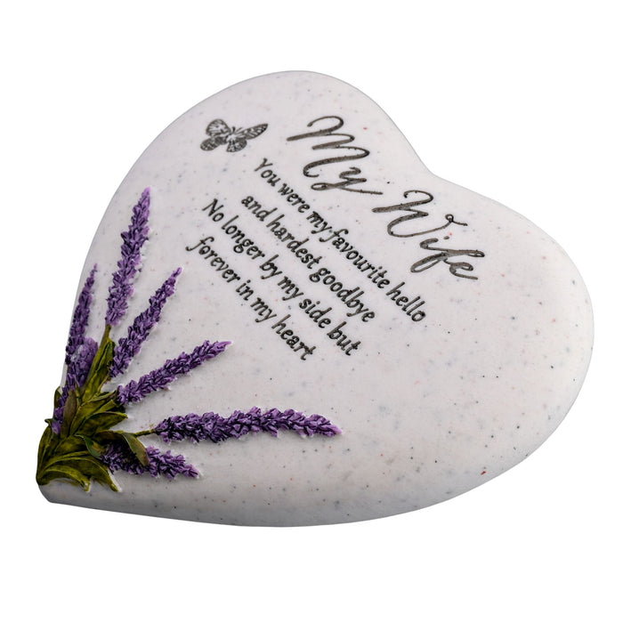 Thoughts Of You - My Wife Heart Stone Memorial - Light Your Way