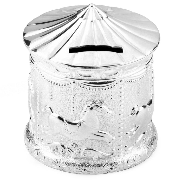 Silver Plated Carousel Money Box