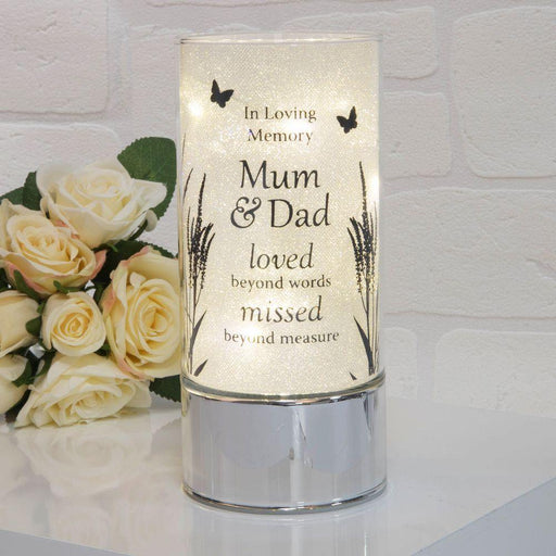 Memorial Glitter Light Tube - Mum & Dad - The Olive Branch & Lovely Libby's