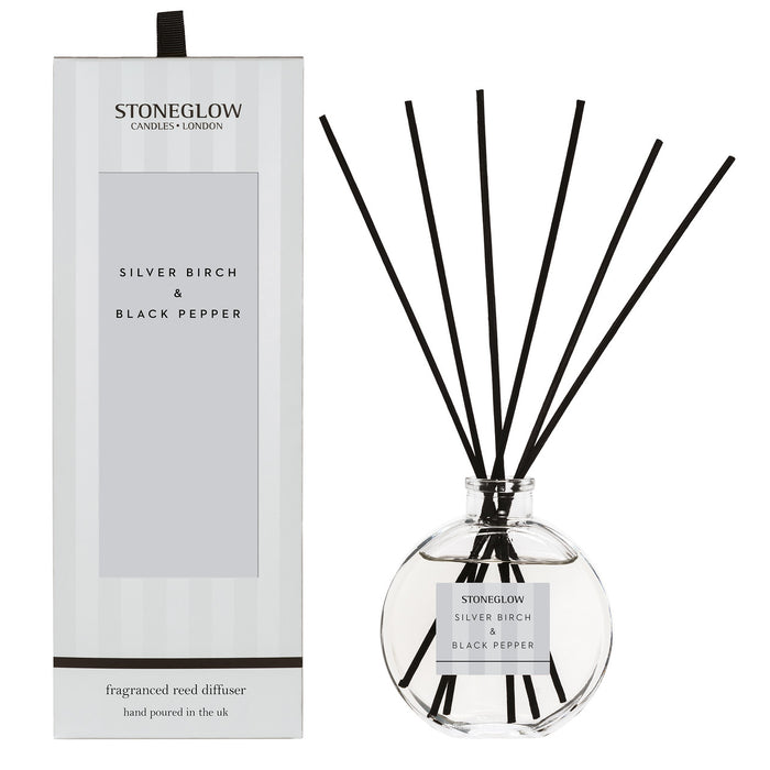 Silver Birch & Black Pepper Reed Diffuser - Modern Classics by Stoneglow